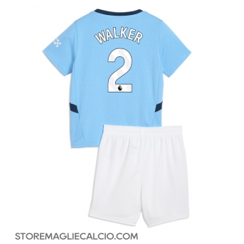 Manchester City Kyle Walker #2 Maglia Gara Casa Repliche 2024-25 Bambino Maniche Corte